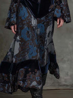 Snake-print Floral Velvet Maxi Dress