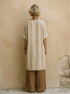Bohemian Nomadic Dark Gray And Brown Tribal Pattern Three-piece Set
