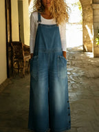 Women's Casual Denim Overalls Jumpsuit
