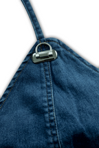 Vibrant Blue Halter Denim Mini Dress