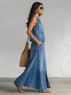 Solid Color Loose Sleeveless V-Neck Vest Top