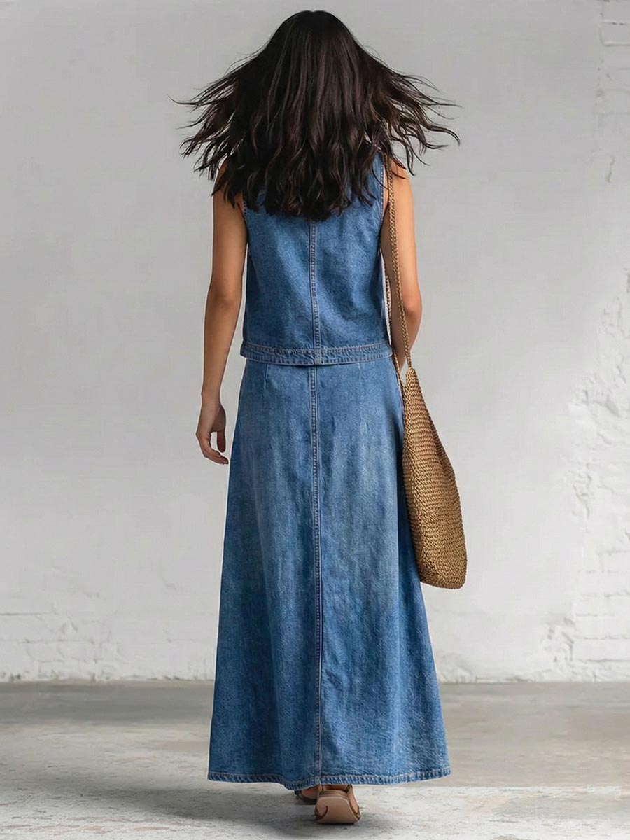 Solid Color Loose Sleeveless V-Neck Vest Top