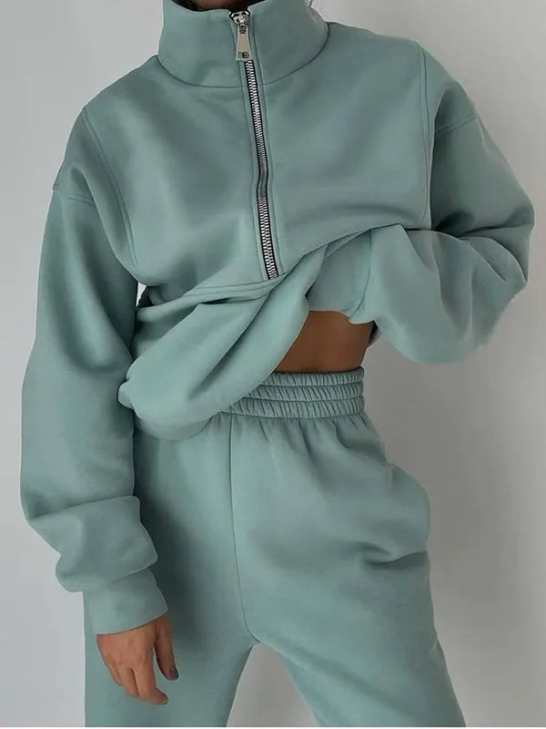 Fleece Sports Street Casual Fashion Two-Piece Sweatshirt