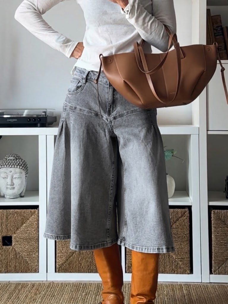 Casual Wide-leg Denim Shorts