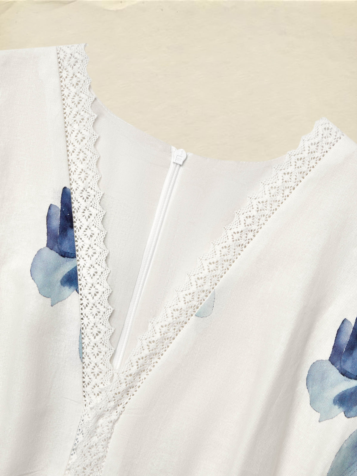 (SIZE:XS-XXL)Linen Maxi Dress, Sleeveless, V neck, Floral, Vintage, Light Blue