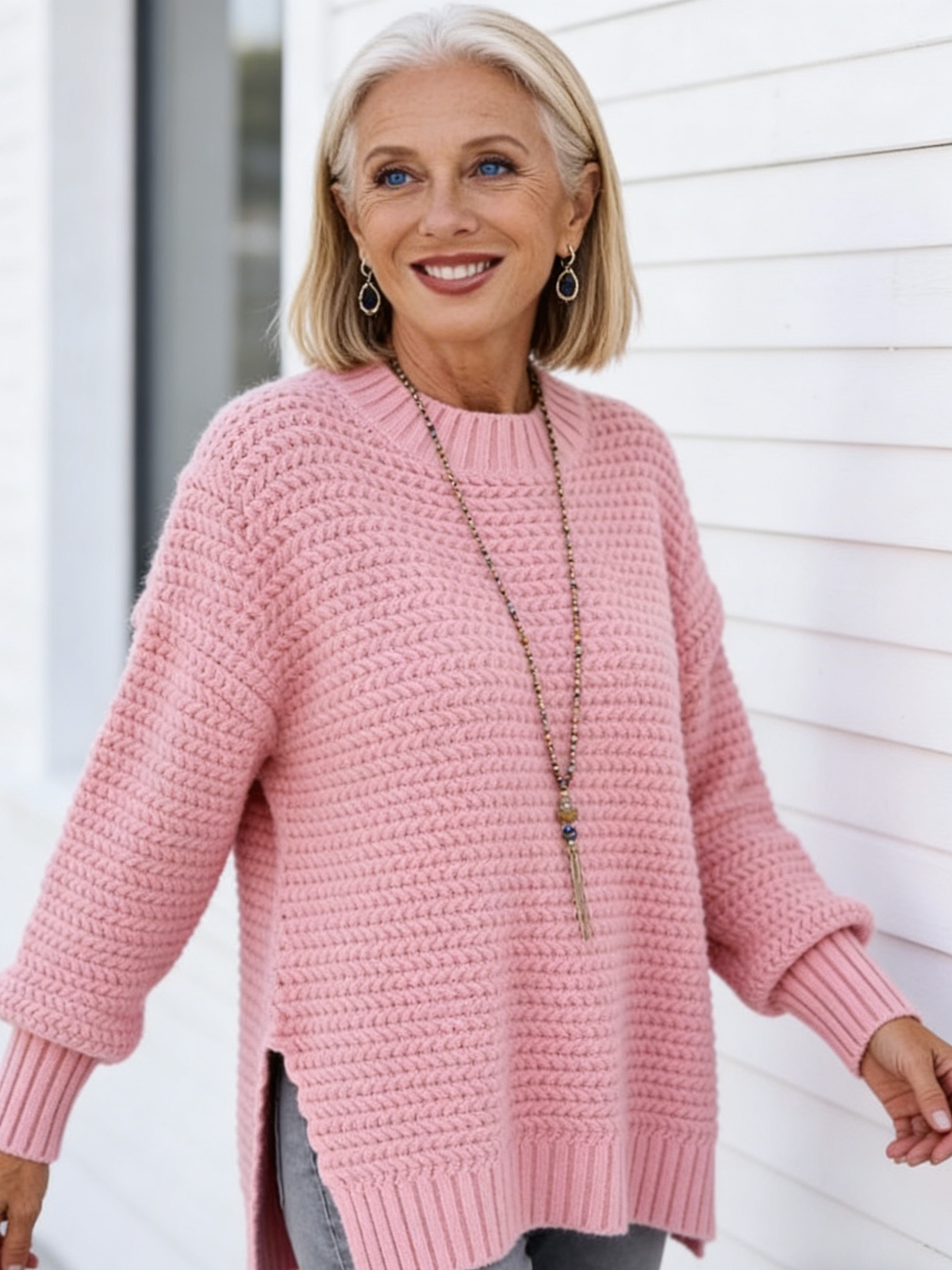 Loose Lazy Wind Long Sleeve Pullover Knitted Sweater Women