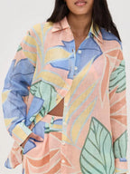 Playa Boyfriend Tropical Leaf Printed Short Set