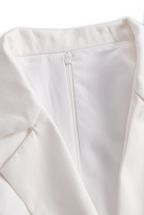 White Pleated Mini Shirt Dress