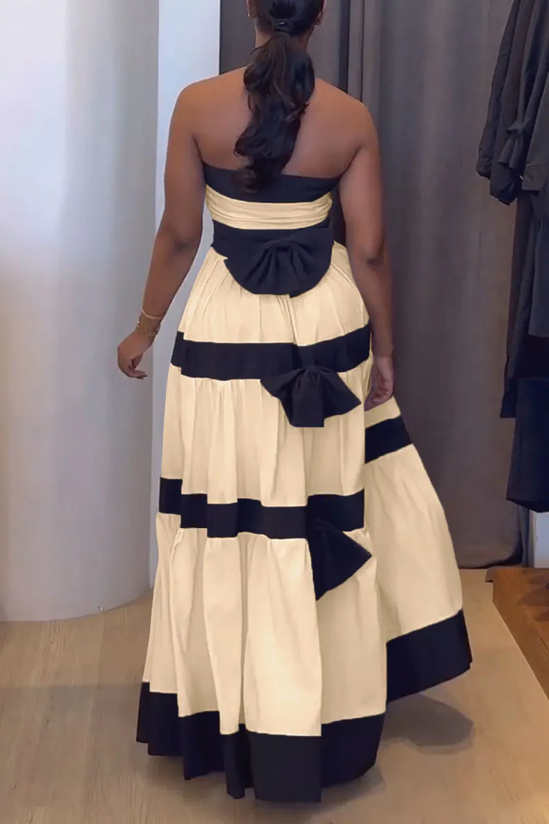 Women's Elegant Contrasting Off-shoulder Dress