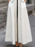 Contrast Trim Sleeveless Structured Maxi Dress